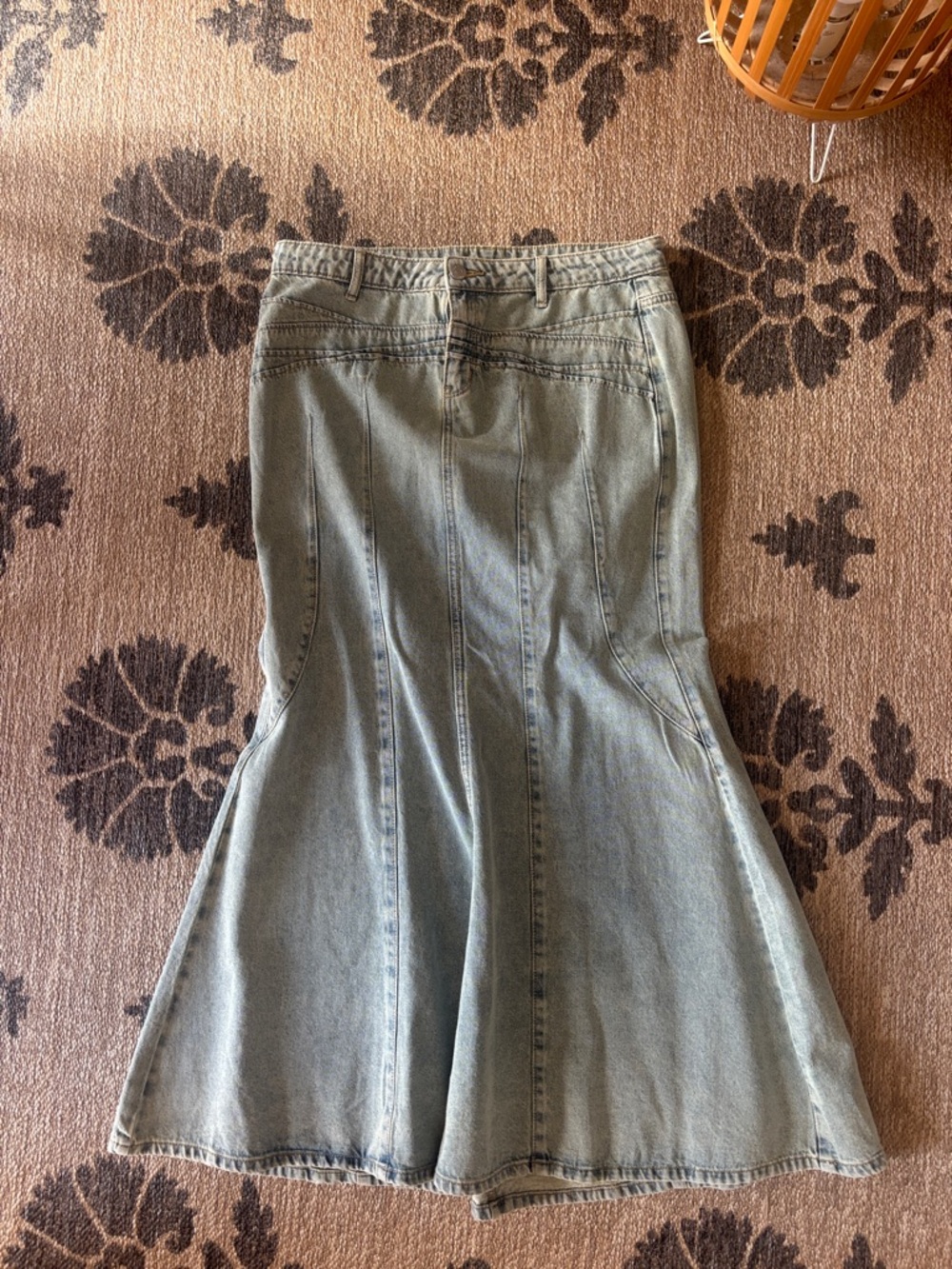 Urban Outfitters BDG Light Blue Denim Flared Maxi Skirt